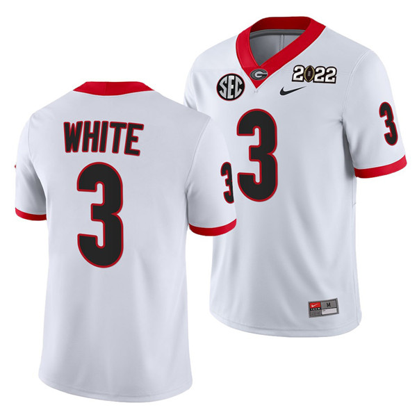 Men’s Georgia Bulldogs #3 Zamir White 2022 Patch White College Football Stitched Jersey Men’s Georgia Bulldogs #3 Zamir White 2022 Patch White College Football Stitched Jersey